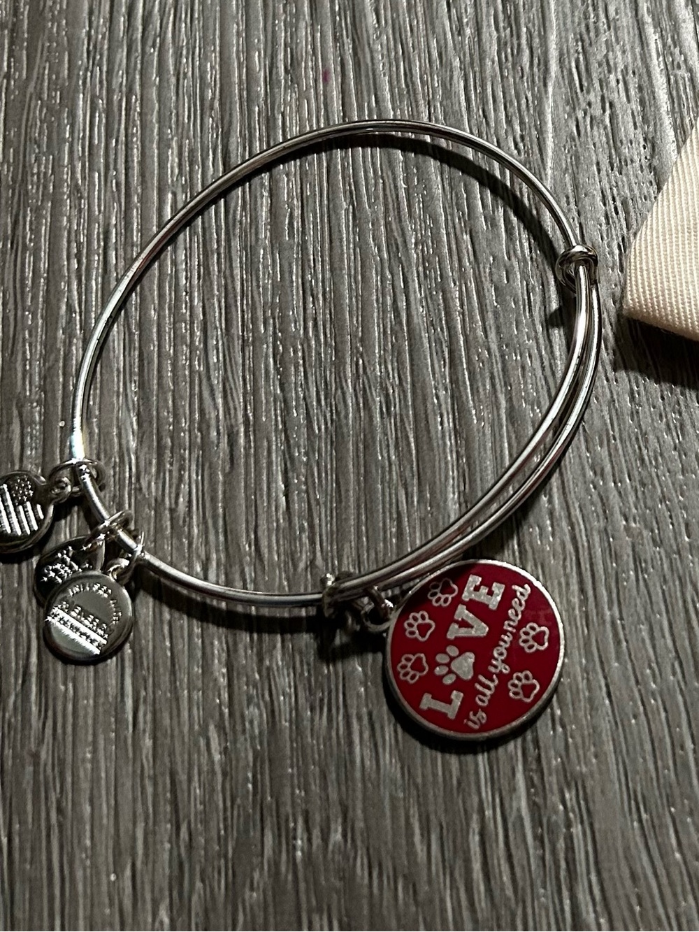 Alex & Ani Women’s Silver Bangle Bracelet 'LOVE is all you need Paw
